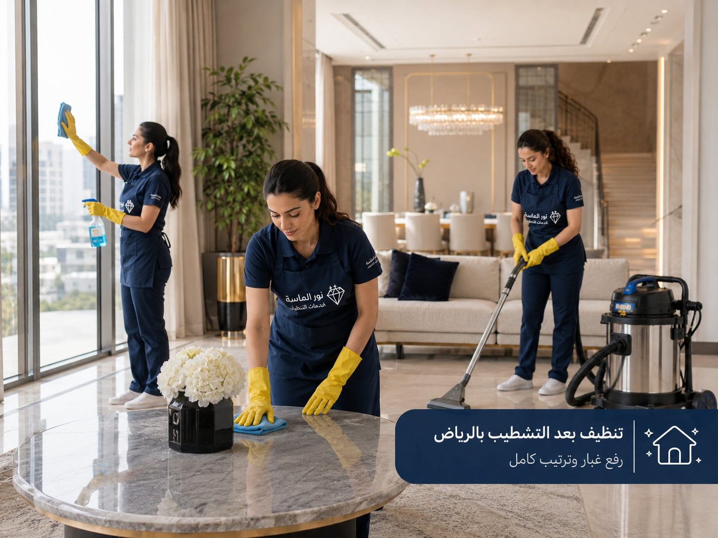 تنظيف المباني والفلل بعد أعمال التشطيب وإزالة الدهانات بالرياض