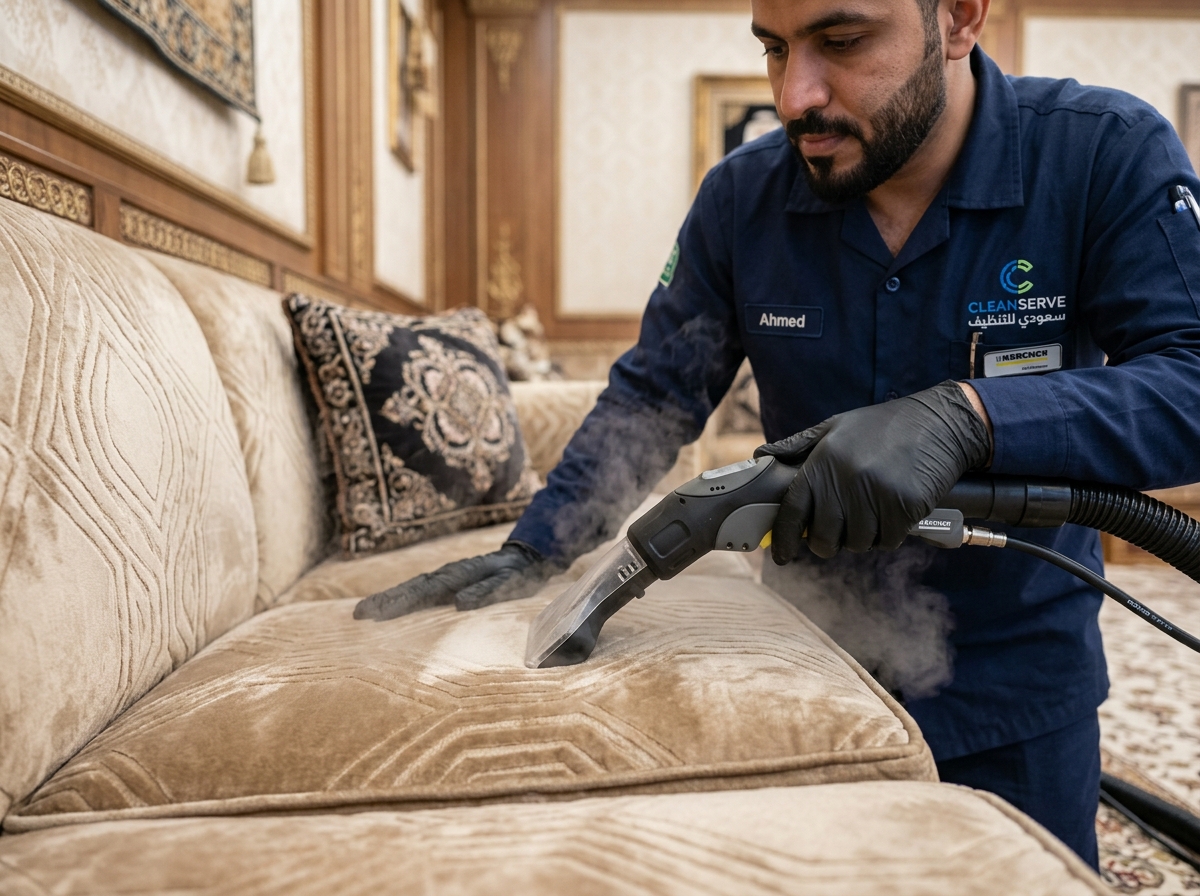 غسيل وتعقيم مجالس وكنب بأجهزة ضخ البخار الحار في الرياض